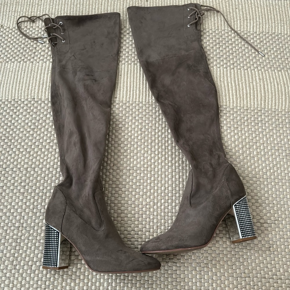 Guess Over The Knee Taupe Boots